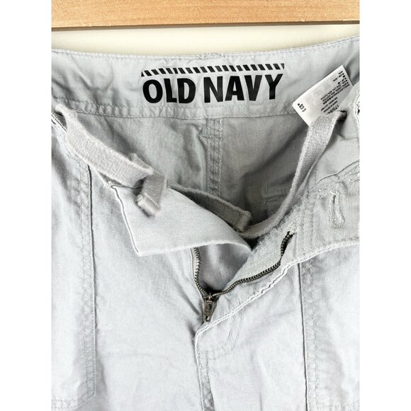 Old Navy Linen Blend‎ Pants Women’s Ankle Gray Sz M Beach Summer Coastal Pockets - Picture 3 of 7